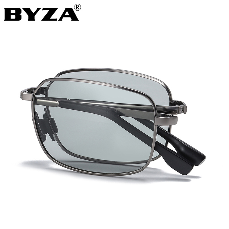 Sunglasses men's color-changing polarizing foldable sunglasses driver driving automatic smart photosensitive day and night dual-use glasses