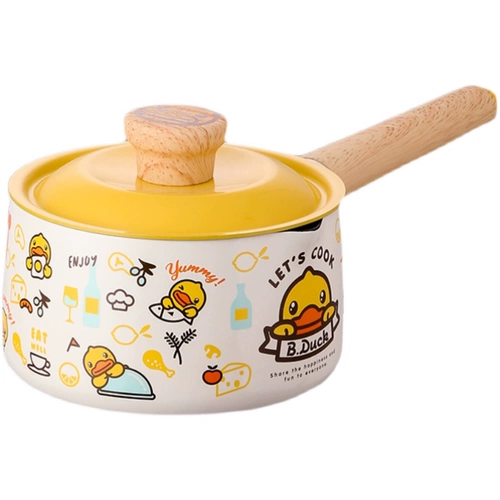 Cui Dahuang B. DUCK Маленькая желтая утка, милый молочный горшок с антипригарным покрытием, домашний горшок для детского питания, индукционная плита с лапшой быстрого приготовления 16 см