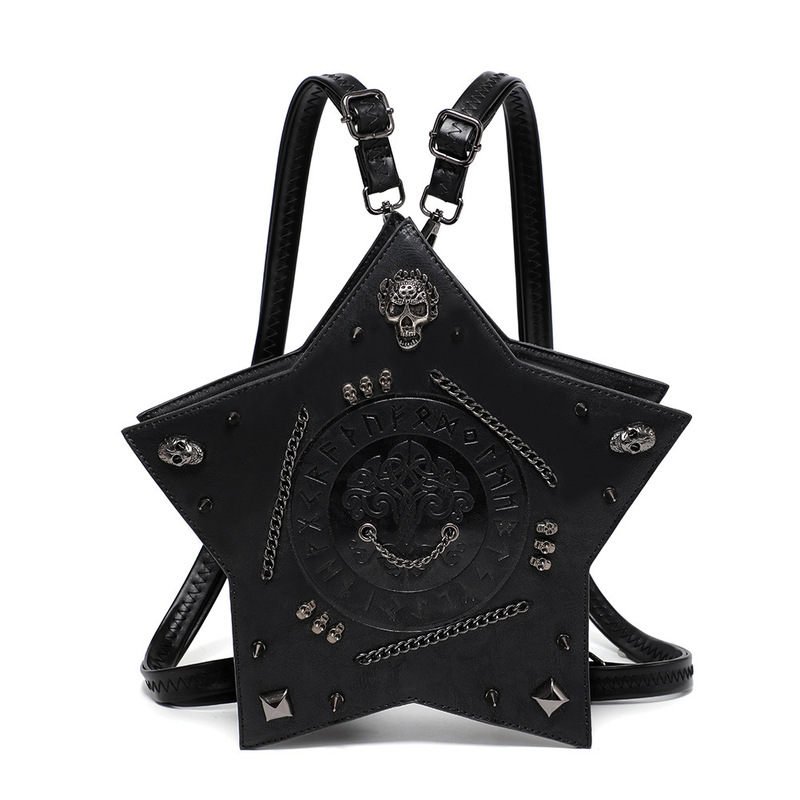 Stereoman European Banned Skull Gothic Lolita Heart Pentagram Backpack Crossbody Bag Women's Bag Stereoman European Banned Skull Gothic Lolita Heart Pentagram Backpack Crossbody Bag Women's Bag