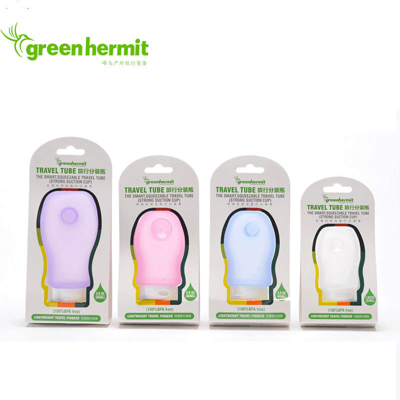 Feng Bird greenhermit silicone portable bottle wash water shower gel with suction cup for business trips