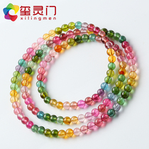 Xi Lingmen Brazil rainbow tourmaline hand string multi-circle crystal transparent near vitreous bracelet female gift for girlfriend