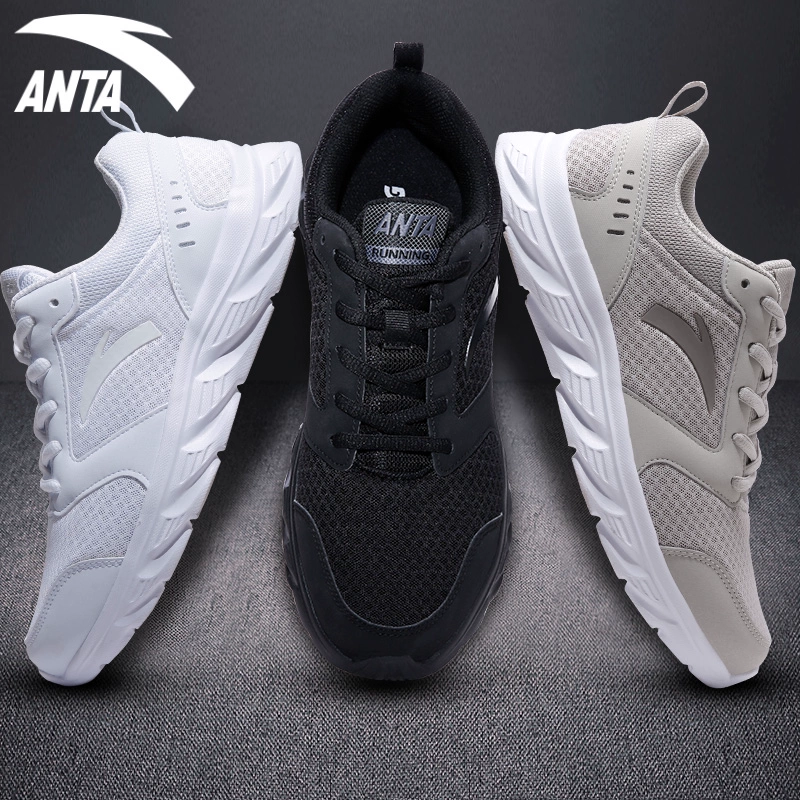 Giày chạy bộ Anta giày nam chính thức 2020 mùa xuân và mùa hè Giày lưới thoáng khí mới giày du lịch màu đen và trắng giày thể thao - Giày chạy bộ