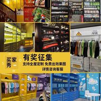 New wine cabinet hand-made products Lego display cabinet industrial style container commercial display glass cabinet storage rack