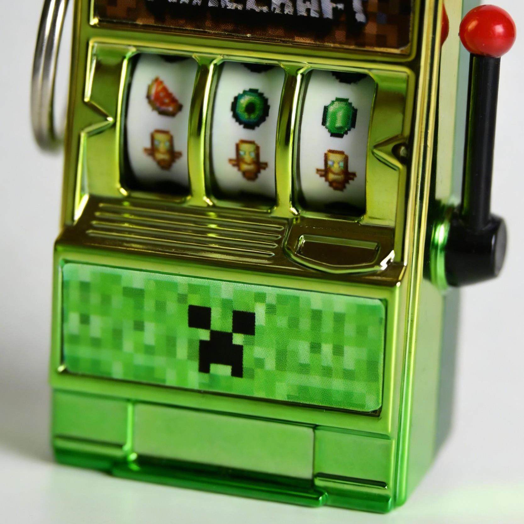 我的世界周边水果机挂件摇奖机童年游戏机挂件儿童摇摇乐钥匙扣