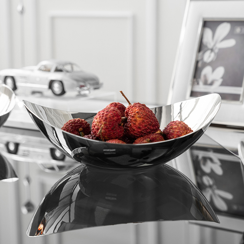 Nordic Stainless Steel Light Lavish Fruit Tray Tray Home Living Room Tea Table Dining Desk Plate Creative Fruit Basin Decoration Pendulum-Taobao