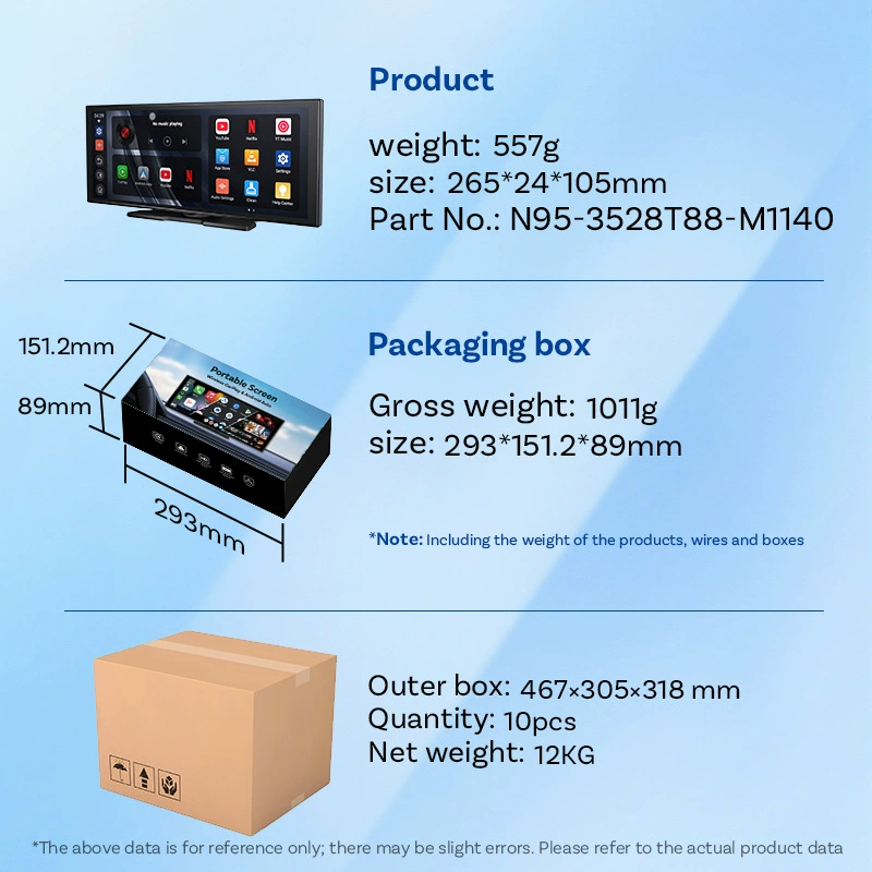 Ottocast car navigation display full accessories smart car screen set multi-module integrated car screen