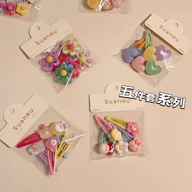 ເດັກນ້ອຍ doll break-off clip 2023 new jelly color bangs BB clip cute cartoon oil dripping small clip headwear for women