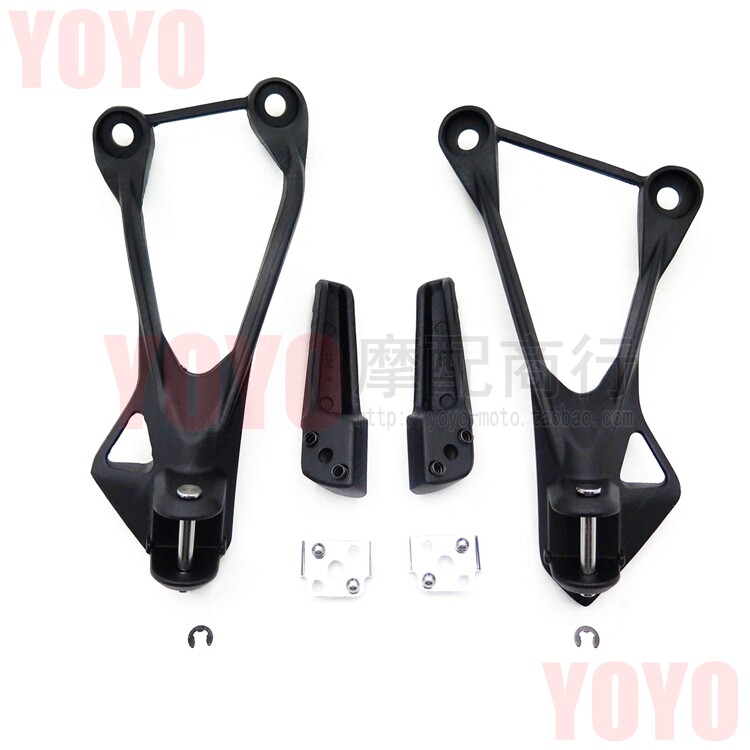 Motorcycle ZX6R 05-08 modified black rear pedal assembly triangular plate bracket
