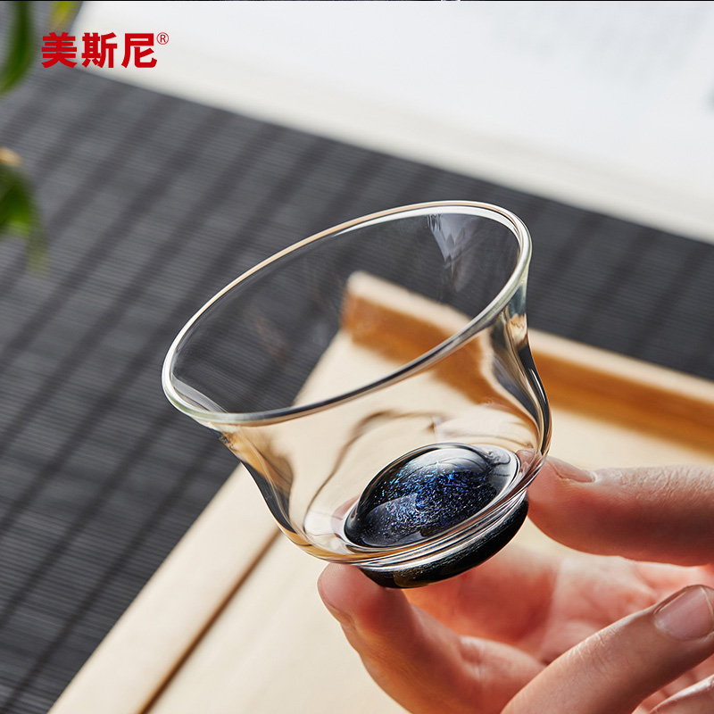 Meisney Glass Tea Cup Master's Cup Single Cup Home Day Style Tasting Cup Kung Fu Tea Set Personal Special Small Cups-Taobao