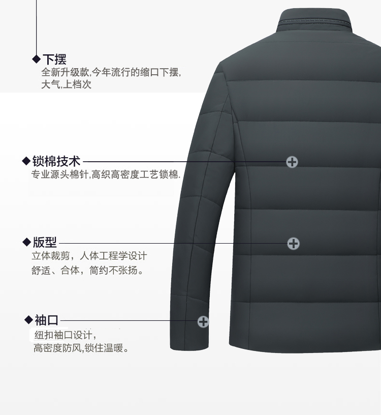 Áo khoác cotton nam trung niên cộng với nhung dày áo khoác cotton cha mùa đông áo khoác cotton phù hợp với ông già 50 tuổi áo bomber nam