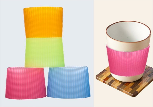 Bộ nón silicon đặt ly thủy tinh dày chống trượt nắp cách nhiệt chống nóng cách nhiệt đặt tách cà phê tách trà - Tách bình nấu nước giữ nhiệt