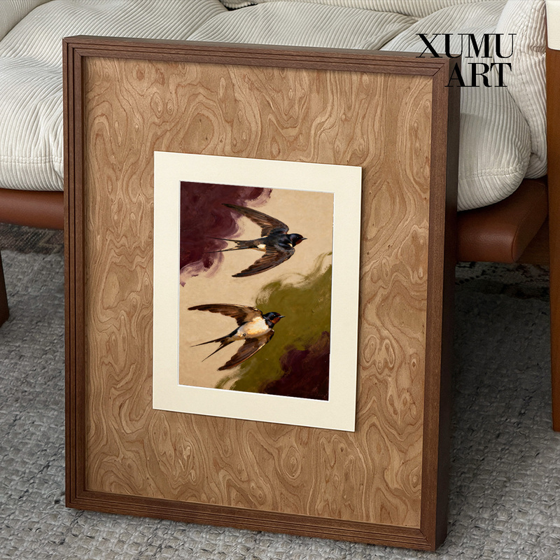 Double Swallows】Artistic Vintage Swallow Wall Art for High-End Living Room and Dining Room Sofa Background Decoration Double Swallows】Artistic Vintage Swallow Wall Art for High-End Living Room and Dining Room Sofa Background Decoration