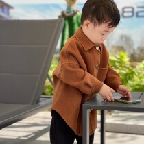 2021 double-sided cashmere coat for boys and girls autumn and winter mid-length childrens woolen coat fashionable woolen coat