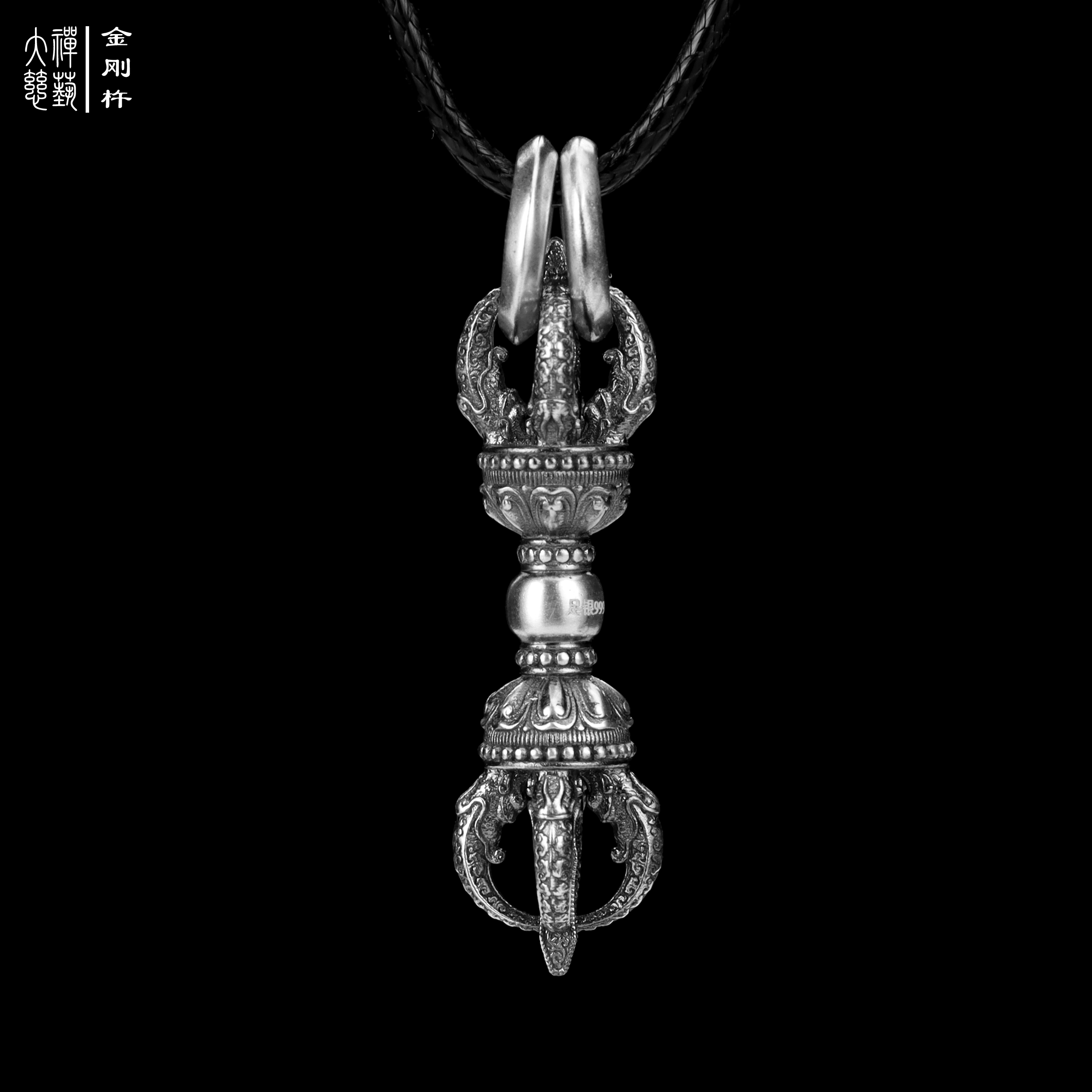纯银金刚杵吊坠降魔杵男女士足银999项链饰品文玩金银定制直销