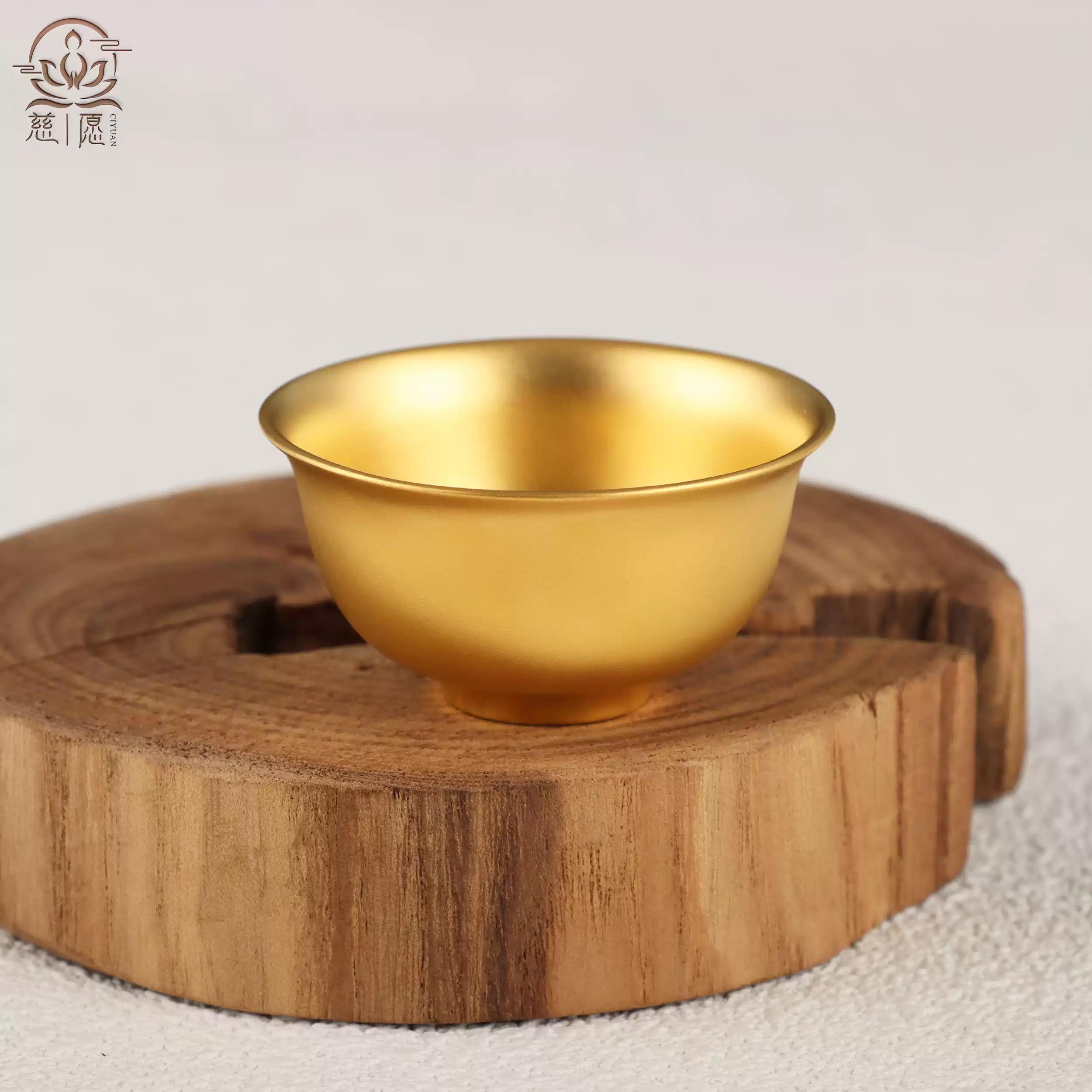 足金999金碗古法实心金杯佛台供水杯投资黄金金