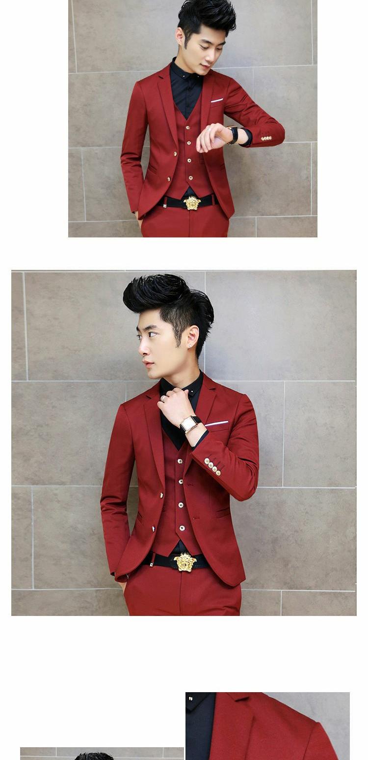 Bộ đồ vest nam công sở ba mảnh phù hợp với chuyên nghiệp Xiaoxi Slim phiên bản Hàn Quốc của người đàn ông tốt nhất chú rể váy cưới áo khoác blazer nam