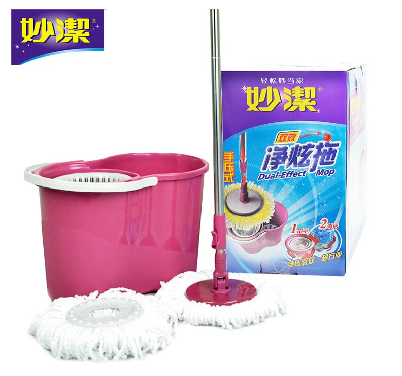 Miaojie Rotating Mop with Hand-Pressed Wringing Bucket, Lazy Mop, Easy Mop for Home Use, No Hand Washing Needed, Old Model Mop Miaojie Rotating Mop with Hand-Pressed Wringing Bucket, Lazy Mop, Easy Mop for Home Use, No Hand Washing Needed, Old Model Mop