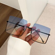 Japanese GP Europe and America big box square ink mirror womens tennis red fashion half-frame overfire and thin vegetarian face sunglasses