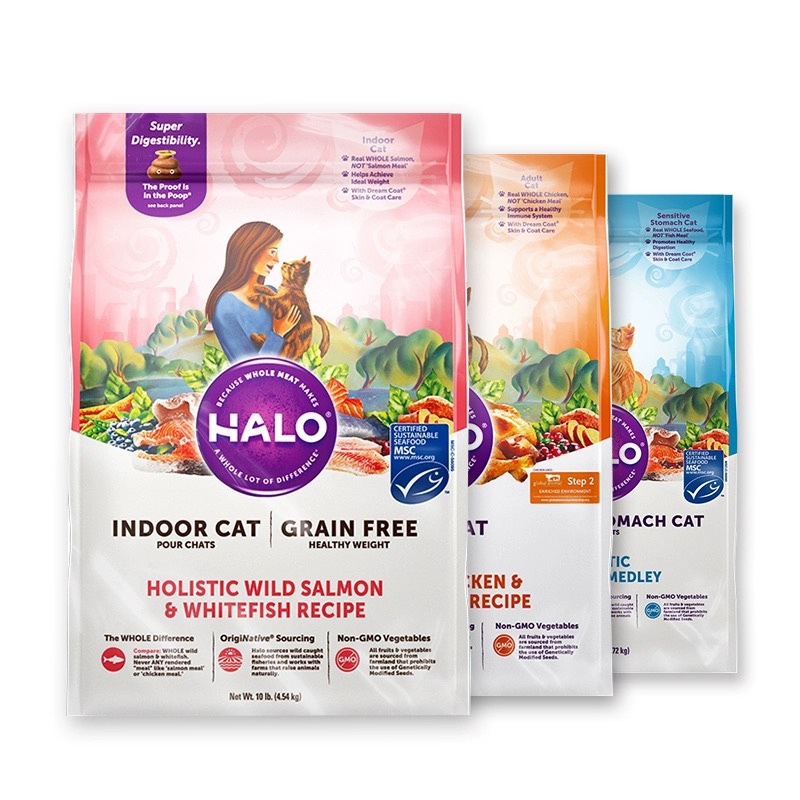 Sensitive Digestion Halo Natural Cat Food for Soft Stool Prevention, Healthy Chicken for Adult and Kitten Cats, 6 Lbs, 10 Lbs Sensitive Digestion Halo Natural Cat Food for Soft Stool Prevention, Healthy Chicken for Adult and Kitten Cats, 6 Lbs, 10 Lbs