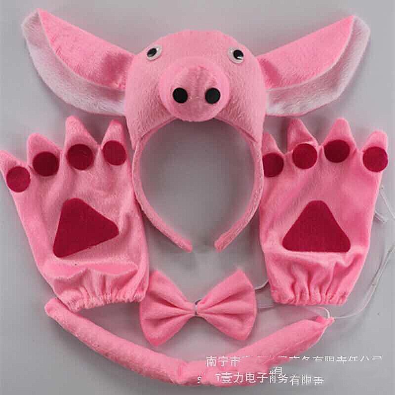 Ba đạo cụ lợn tiara hiển thị nguồn cung cấp tai lợn headband phụ kiện tóc kẹp tóc phim hoạt hình động vật đuôi lợn - Sản phẩm Đảng / Magic / Hiệu suất phụ kiện cosplay cổ trang	