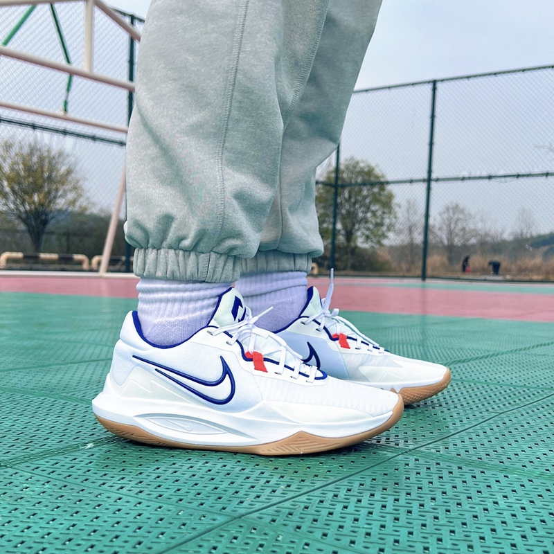 Nike/Nike Precision Men's Precision 6 Low-Top White Practical Shock-Absorbing Basketball Shoes Hv1796-141