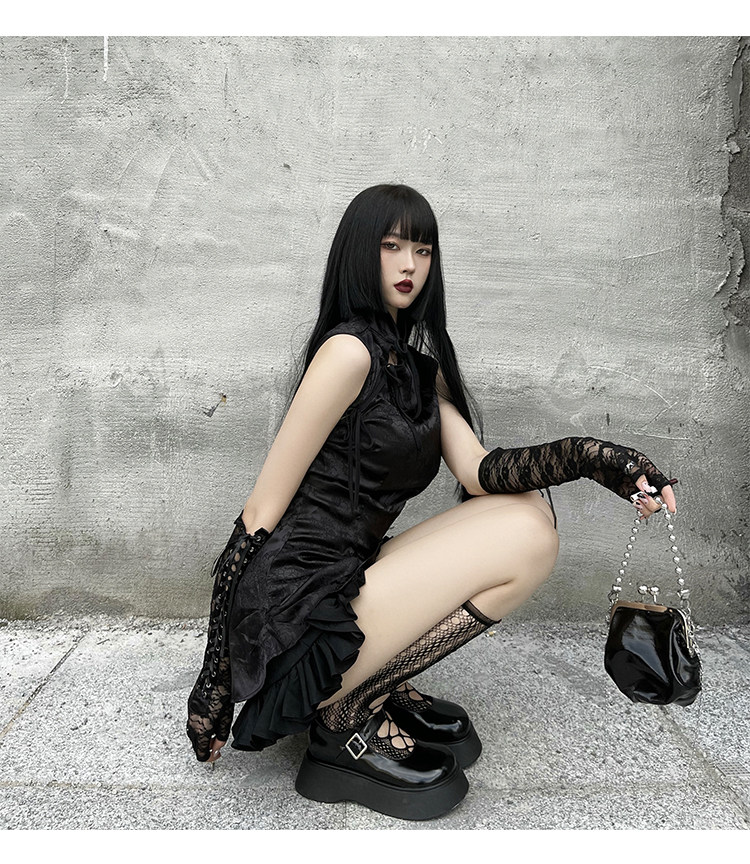 Перчатки 幽灵少女法式黑色蕾丝手套lolita罗莉塔甜酷辣妹风穿搭亚文化配饰 Ladyghost
