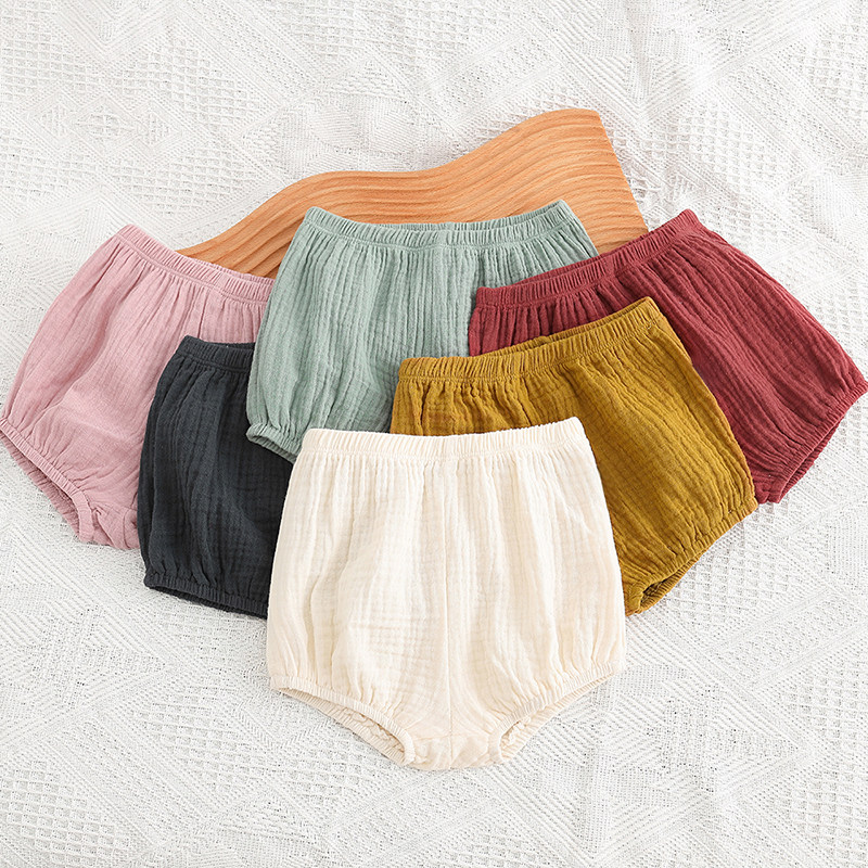 ins baby pure cotton shorts summer breathable thin pants baby large PP pants Korean version newborn bread pants