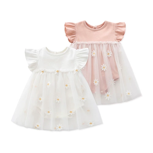 Брендовая летняя одежда для девочек, боди, юбка, платье для раннего возраста, в корейском стиле, в западном стиле