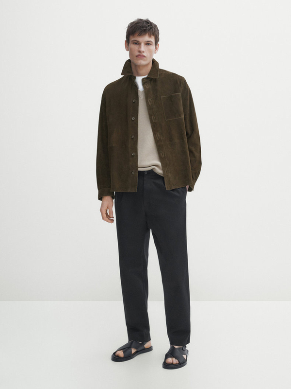 Md Men's Casual Commuting Style Suede Leather Jacket Shirt-Style Coat 3303263507 Md Men's Casual Commuting Style Suede Leather Jacket Shirt-Style Coat 3303263507