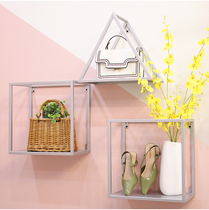 Nordic wall shelf Net red womens clothing store Silver wall-mounted decorative rack Clothing store wall display rack bag rack