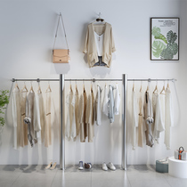 Net red stainless steel brushed Wall wall hanging clothing display rack clothing store special display rack special shape with large pillars