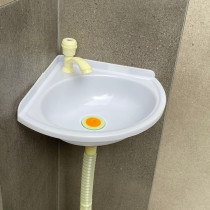 Wall type plastic wash basin washbasin corner wall hanging triangle small apartment mini balcony fan basin household