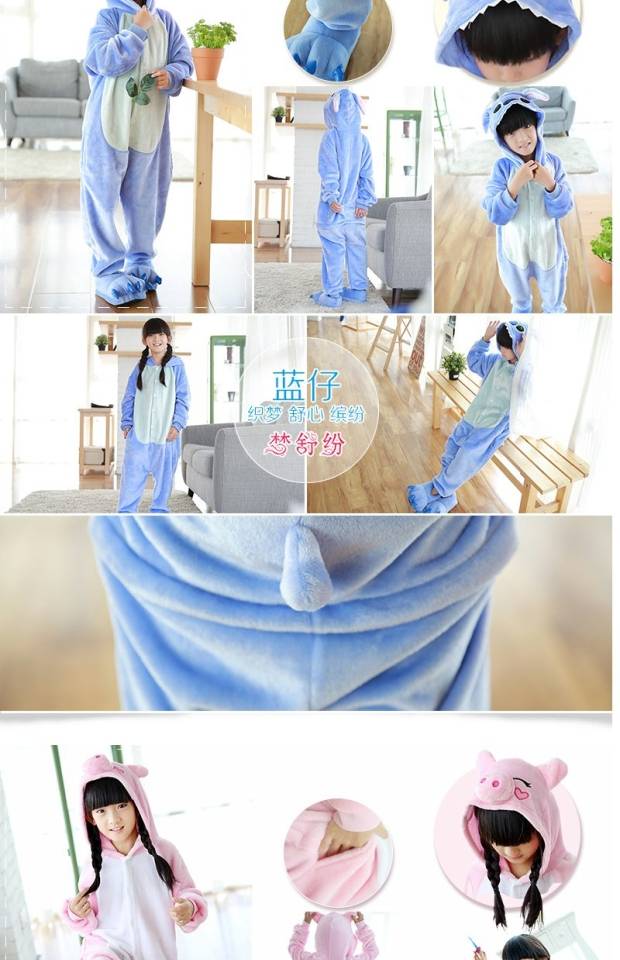 Mùa đông trẻ em hoạt hình đồ ngủ một mảnh bé động vật khủng long dài tay động vật cha mẹ trẻ em trai và cô gái dịch vụ nhà quần áo liền thân thu đông cho bé
