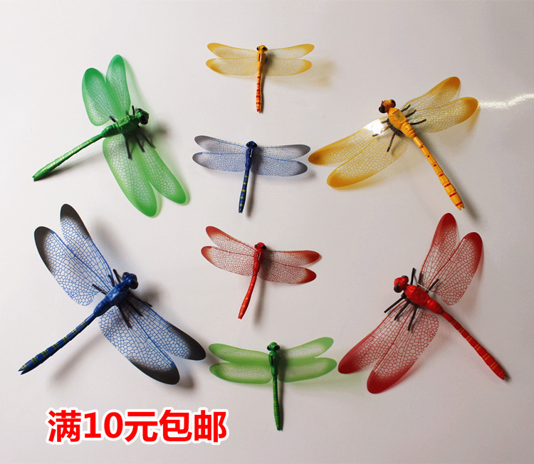 Simulation Dragonfly Emulation Butterfly Creative fridge with curtains stickup to home hotel Decorative Dragonfly Brooch Shot props