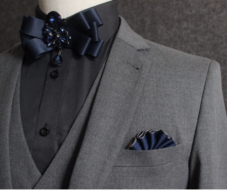 Suit túi khăn cưới phù hợp với khăn vuông ngực khăn cao cấp sử dụng kép nam túi khăn trâm cài Anh
