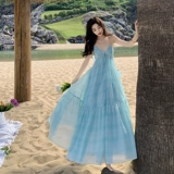 Милое шифоновое атмосферное пляжное платье, юбка, с открытой спиной