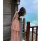 Seaside vacation Sanya travel photo clothes super fairy beach skirt pure desire wind sling sexy backless dress summer