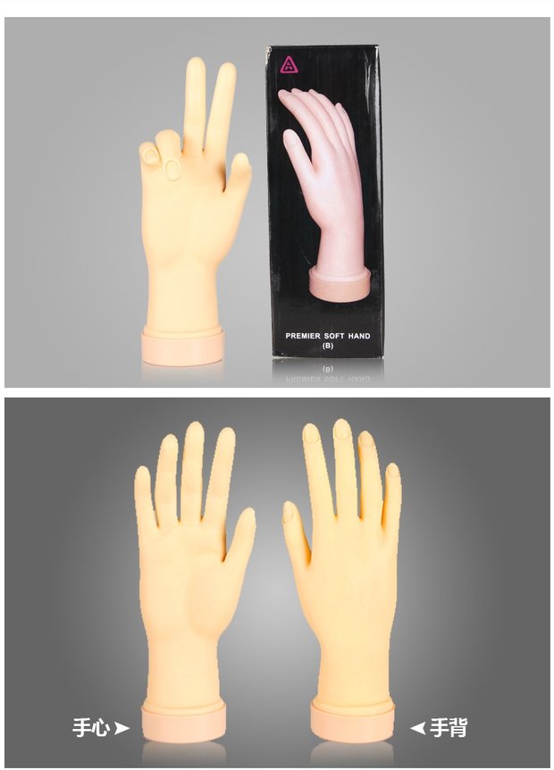 Làm móng tay đầy đủ cho người mới bắt đầu thực hành tay Tay trái và tay phải Cao su mô hình khung bằng nhựa công cụ ngón tay giả - Công cụ Nail kìm cắt móng