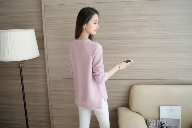 Áo len đáy quần nữ dài tay ngắn áo len mùa thu đông mới bộ áo dài đa năng tự canh cổ tròn Áo len mỏng mùa xuân áo len cao cổ nữ hàn quốc