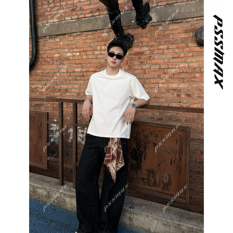 Fat and Casual Pssmax Summer 2026 New Casual Versatile Slimming Loose Top Round Neck Men's Short-Sleeved T-Shirt