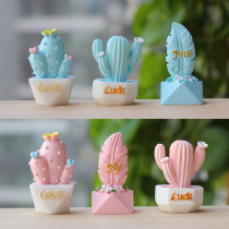 Cactus Pendulum Model Pink Ins Ornament Multimeat Microscape Diy Material Gift Crafts On-board Decoration