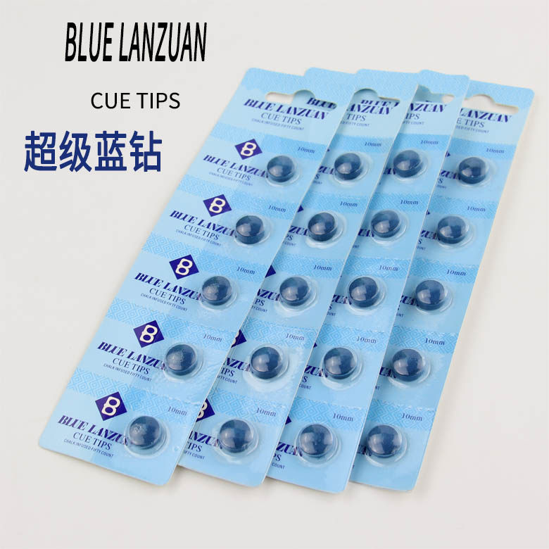 US Imports Pennsylvania Super Blue Drill Leather Head Snooker 10MM Small Heads Black Eight Billiard Cue Heads