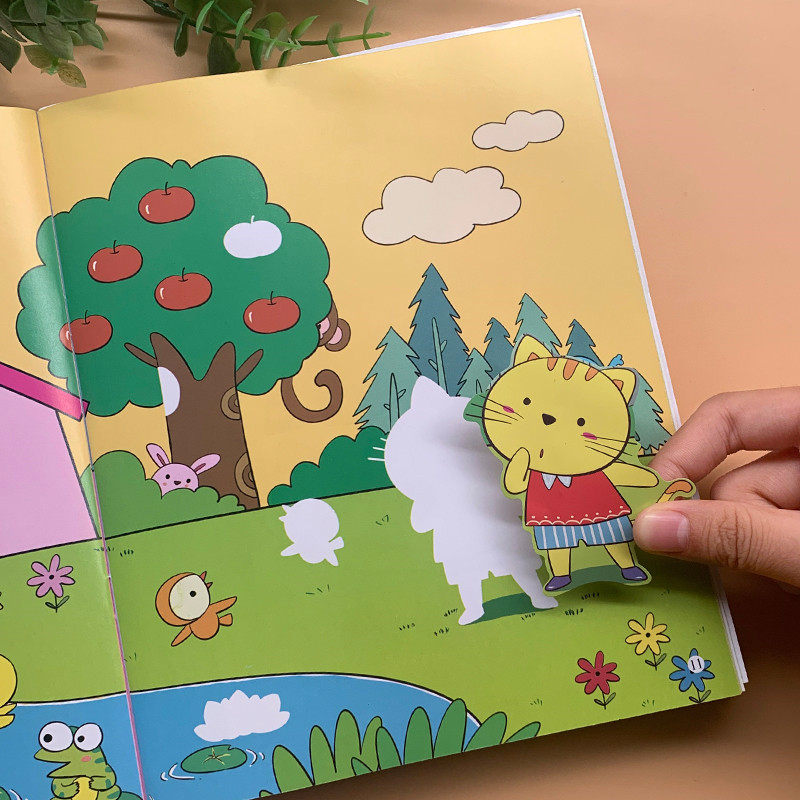 Concentration sticker book children's stickers 2-3-4-5-6 years old baby puzzle brain sticking cartoon toys