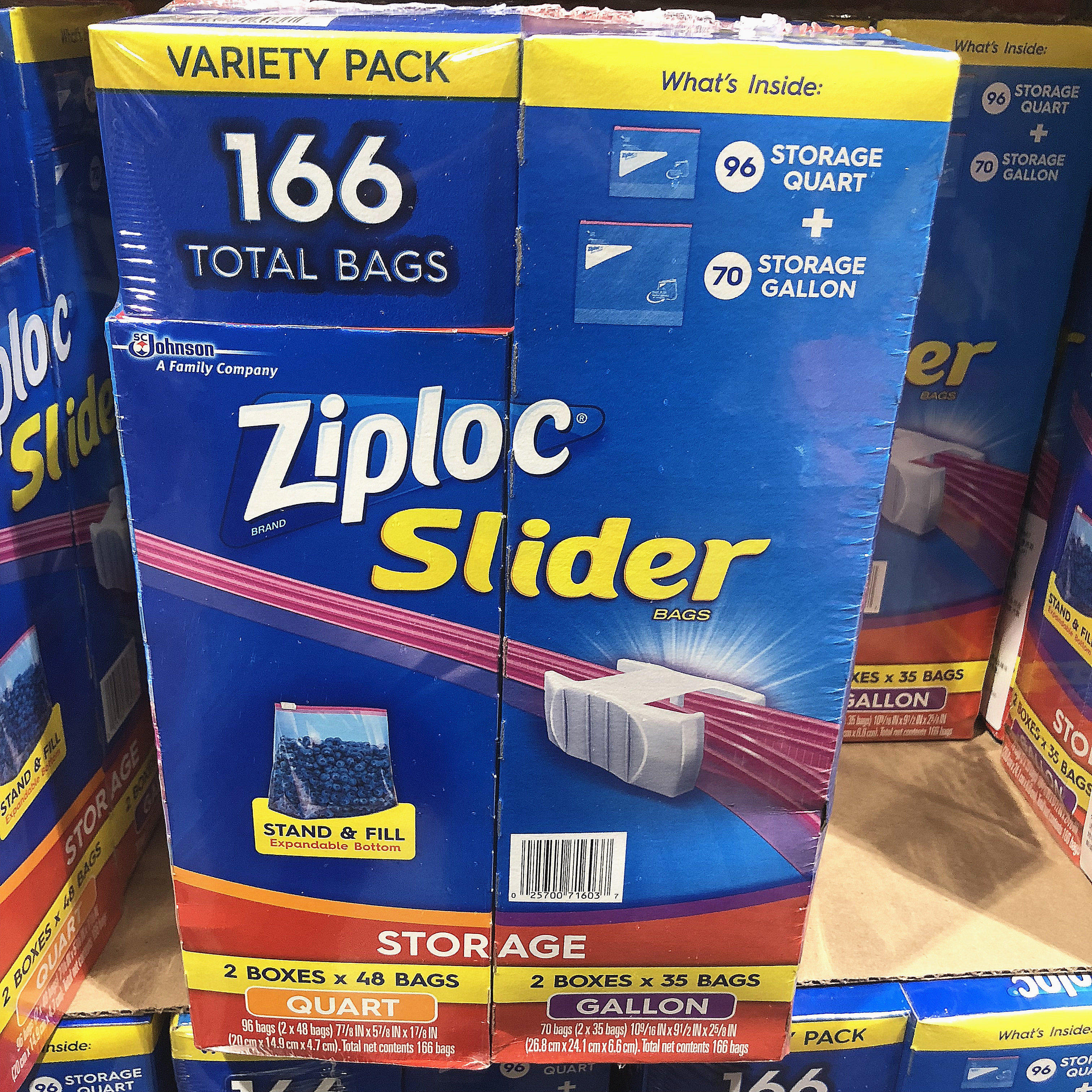 Imported Ziploc secret zipper fresh-keeping bag x166 food sealing clip chain bag Costco domestic