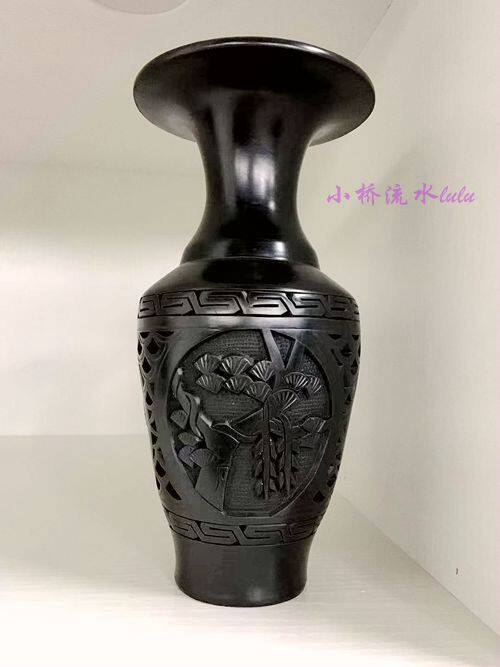 Handcraft Crafts Gift Ceramic Vases Home Decoration Day Photos of one trillion Inspired Black Pottery (Pine Bamboo Plum Delicate Bottle) -Taobao
