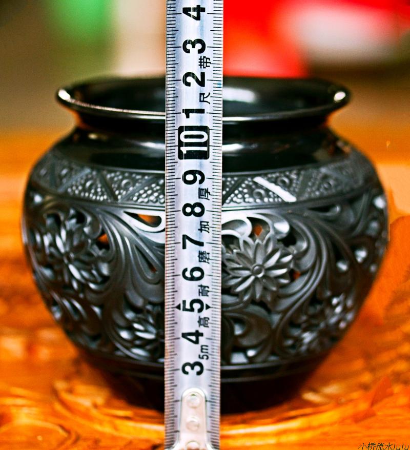 Business pure handicraft gifts Ceramic vase Home decoration Sunrise special black ceramic (small chrysanthemum)