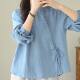 Literary retro cotton and linen shirt for women 2025 spring and autumn new loose large size fat mm slim design long-sleeved top