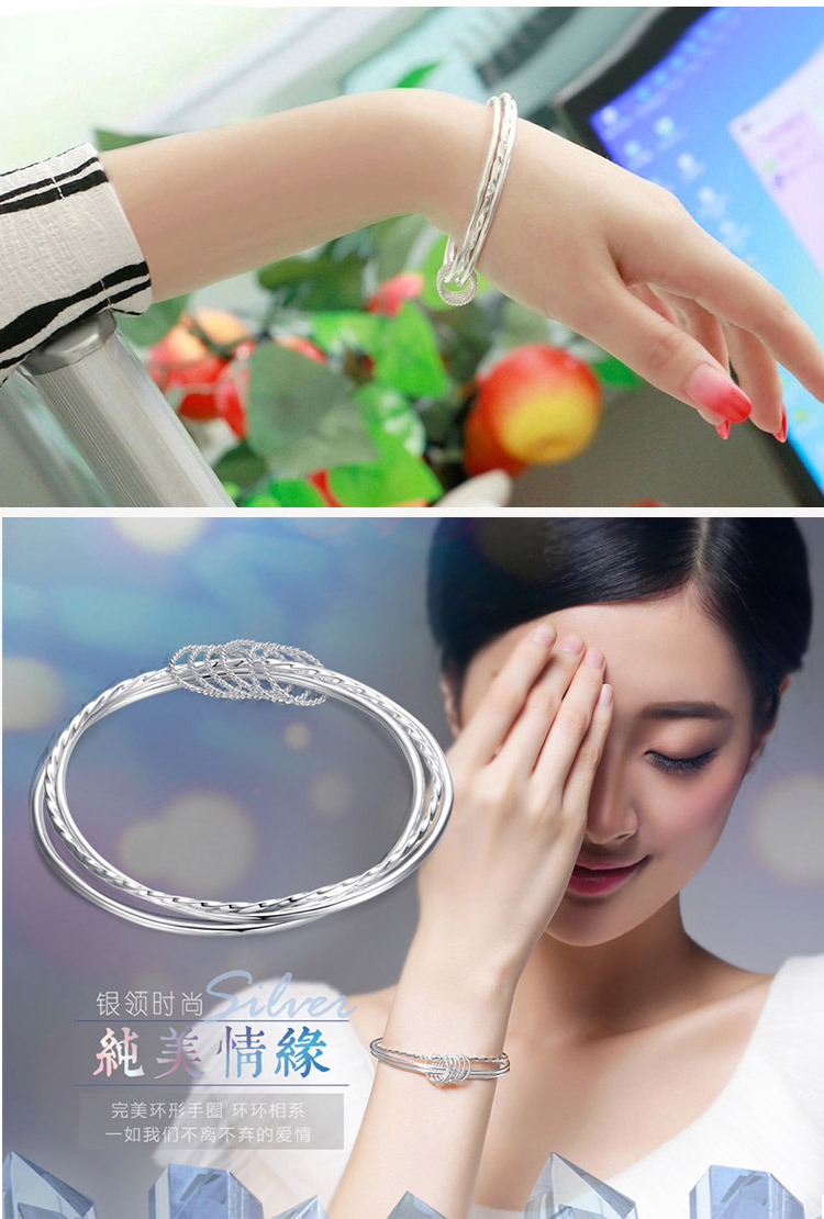 Vòng tay bạc 999 Sterling Bạc Nữ Hàn Quốc Sinh viên đơn giản Cặp vợ chồng hoang dã Rose Gold Net Vòng đeo tay bạc Trang sức bạc vòng trầm hương