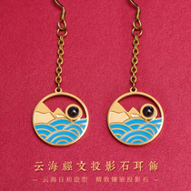  New style big Suiqiu Shurangama mantra Buddhist scriptures trend personality single earrings earrings female mens ear buckle small ear ring