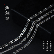 Buddha Prajna men and women necklace with chain Titanium steel wild simple chain Clavicle chain Korean version long short necklace